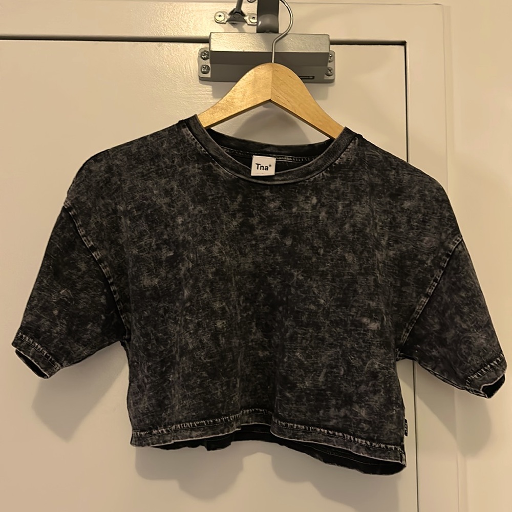 Aritzia TNA Cropped Acid Wash T-Shirt (Size S)